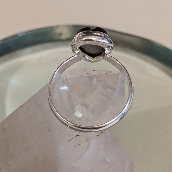 Ammolite Blue Fire, 925 Silver Ring, 8.5 - Picture 7 of 8